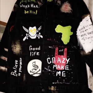 Custom hand painted jeans jacket